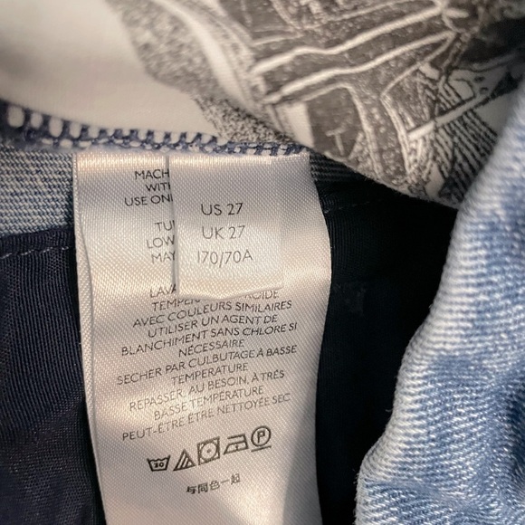 Pilcro and the Letterpress Mid Rise Slim Fit Crop Blue Jean Trouser Style Sz 27 - Picture 9 of 11